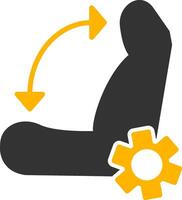 Adjustable Car Seat Mechanism Glyph Two Color vector