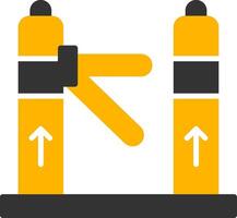 Street Level Subway Entrance Glyph Two Color vector