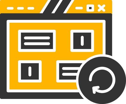 página actualizar recargar botón glifo dos color vector