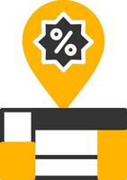 Discount Marker Map Pin Glyph Two Color vector