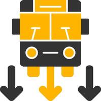 Dedicated Bus Lane Glyph Two Color vector