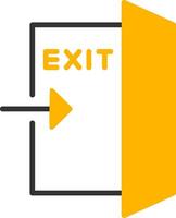 Illuminated Exit Direction Sign Glyph Two Color vector