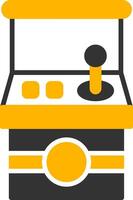 Retro Arcade Machine Glyph Two Color vector