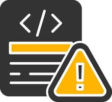 JavaScript Execution Error Glyph Two Color vector