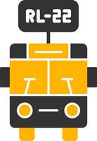 Route Specific Bus Number Glyph Two Color vector