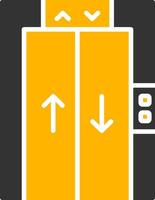 Vertical Transport Elevator Glyph Two Color vector