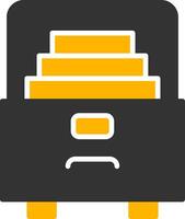 Metal Filing Cabinet Glyph Two Color vector