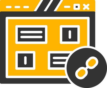 Hyperlinked Web Page Link Glyph Two Color vector