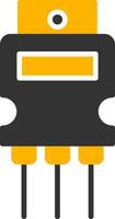 Small Signal Transistor Glyph Two Color vector