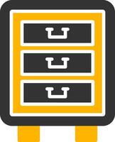 Lockable Office Drawer Glyph Two Color vector