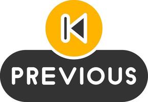 Previous Step Button Glyph Two Color vector