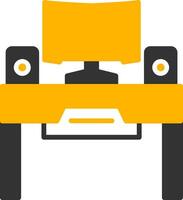 RGB Gaming Desk Glyph Two Color vector