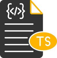 TypeScript Typed Code Icon Glyph Two Color vector