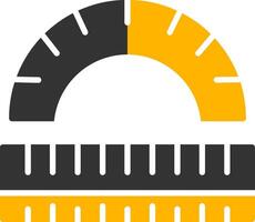 Transparent Math Protractor Glyph Two Color vector
