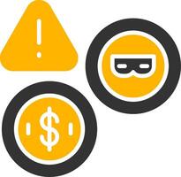 Financial Fraud Detection Alerts Glyph Two Color vector