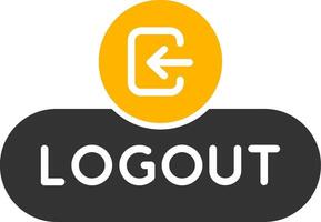 Logout Session Button Glyph Two Color vector