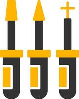 Compact Screwdriver Set Glyph Two Color vector