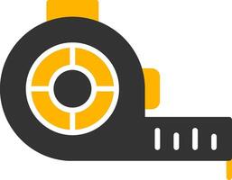 Retractable Tape Measure Glyph Two Color vector