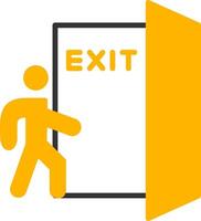 Clearly Marked Emergency Exit Glyph Two Color vector