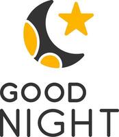 Sweet Good Night Message Glyph Two Color vector