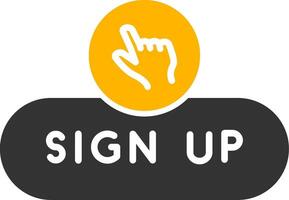 Sign Up Form Button Glyph Two Color vector