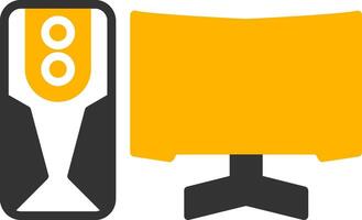 Custom Gaming PC Tower Glyph Two Color vector