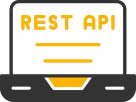 REST API Endpoint Symbol Glyph Two Color vector