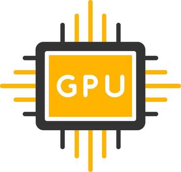 alto final gráficos gpu tarjeta glifo dos color vector