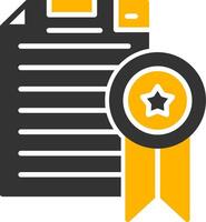 Academic Diploma Achievement Scroll Glyph Two Color vector