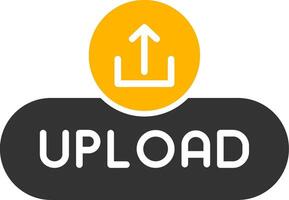 File Upload Button Glyph Two Color vector