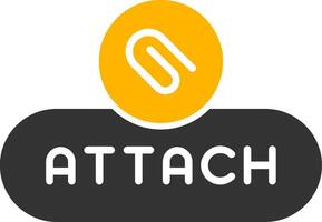 Attach Document Button Glyph Two Color vector