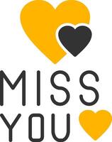 Thinking of You Today Glyph Two Color vector