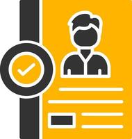 Resume With Approval Stamp Glyph Two Color vector