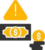 Loan Default Warning Icon Glyph Two Color vector