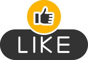 Like Content Button Glyph Two Color vector