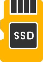 Fast Loading SSD Storage Glyph Two Color vector
