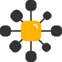 Wired and Wireless Network Nodes Glyph Two Color vector
