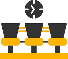 Indoor Passenger Waiting Zone Glyph Two Color vector
