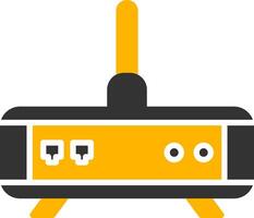 High Speed Gaming Router Glyph Two Color vector