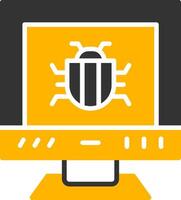 Software System Bug Errors Glyph Two Color vector
