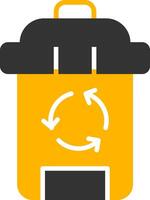 Recyclable Waste Bin Glyph Two Color vector