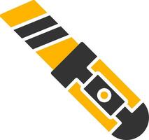 Folding Utility Knife Glyph Two Color vector