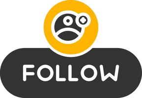 Follow User Button Glyph Two Color vector