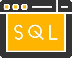 SQL Query Language Snippet Glyph Two Color vector