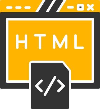 HTML Source Code Snippet Glyph Two Color vector