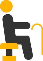 Designated Priority Seating Section Glyph Two Color vector