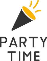 Its Party Time Notification Glyph Two Color vector