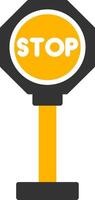 Red Stop Sign Warning Glyph Two Color vector