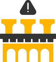 Ancient Roman Aqueduct Channel Glyph Two Color vector
