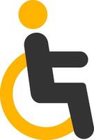 Wheelchair Accessible Platform Zone Glyph Two Color vector